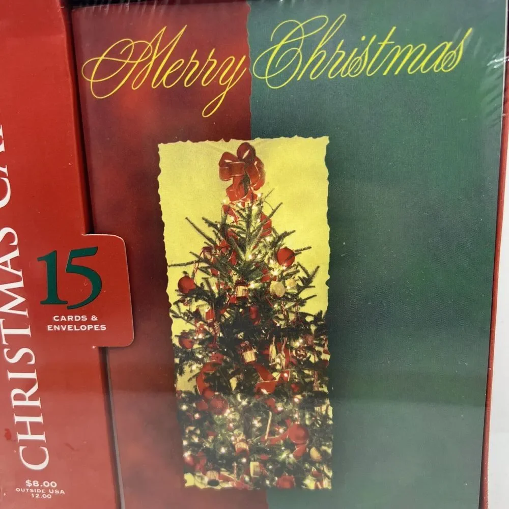 NOS Christmas Cards Happy Holidays Merry Christmas Tree 15 Cards‎ & Envelopes